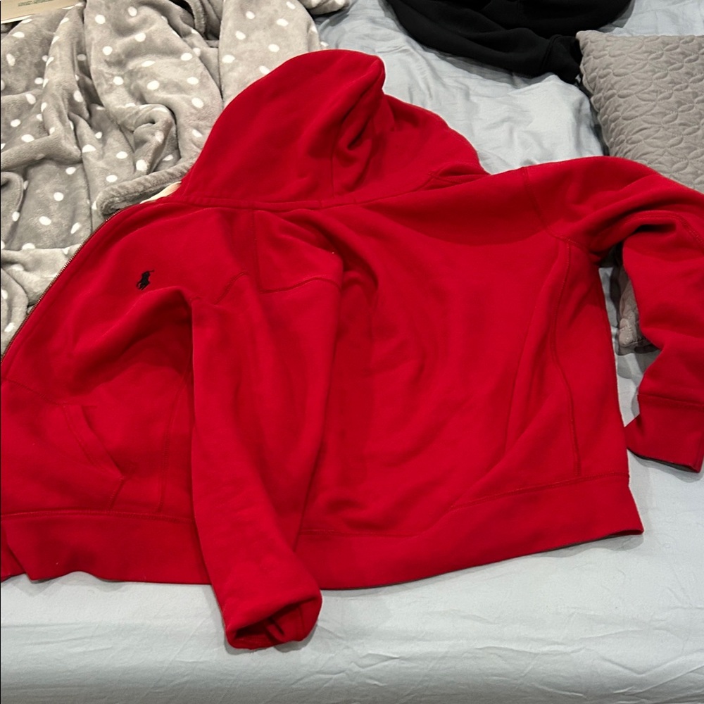 Polo Ralph Lauren Red Full-Zip Hoodie - women's size M